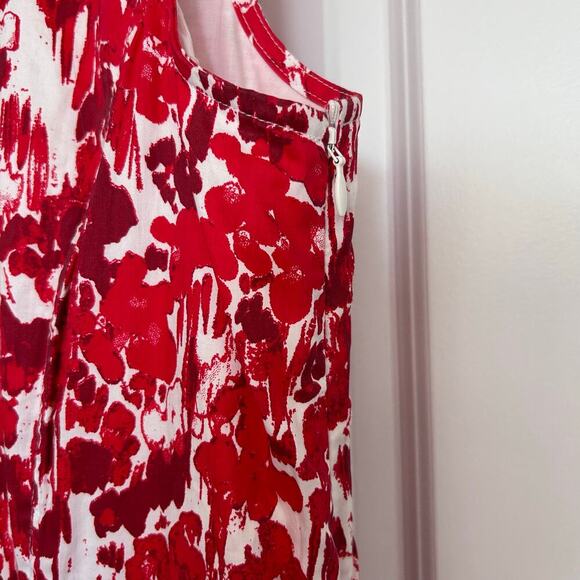 NWT Aureta Square Neck Corset A-Le Dress Midi Women’s 2X Red Bloomcore Romantic - Picture 9 of 13